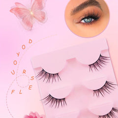 3 Pairs Cat Eye Lashes Natural Curling False Eyelashes