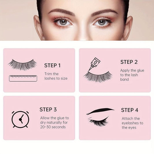 Natural Faux Mink False Eyelashes for Daily Travel and Parties