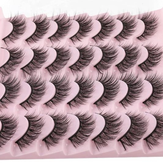 Natural Looking Fluffy 3D Faux Mink Cat Eye Lashes - Wispy Look