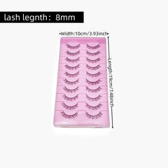 10 Pairs D Curling Faux Mink Wispy Eyelashes