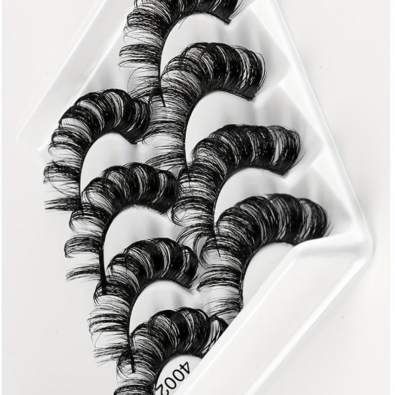 4 Pairs False Eyelashes Dramatic Curling Volume Lashes Natural Look Thick Lashes