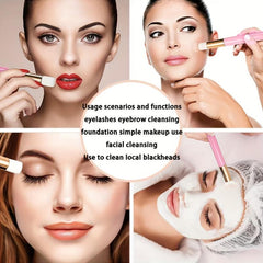 10Pcs Eyelash Shampoo Brushes Flat Nose Cleaning Remove Tool
