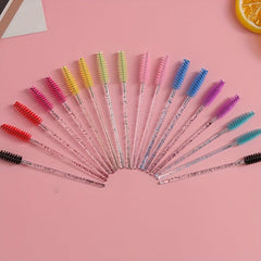 100pcs Crystal Mascara Wands Eyelash Brushes with Case