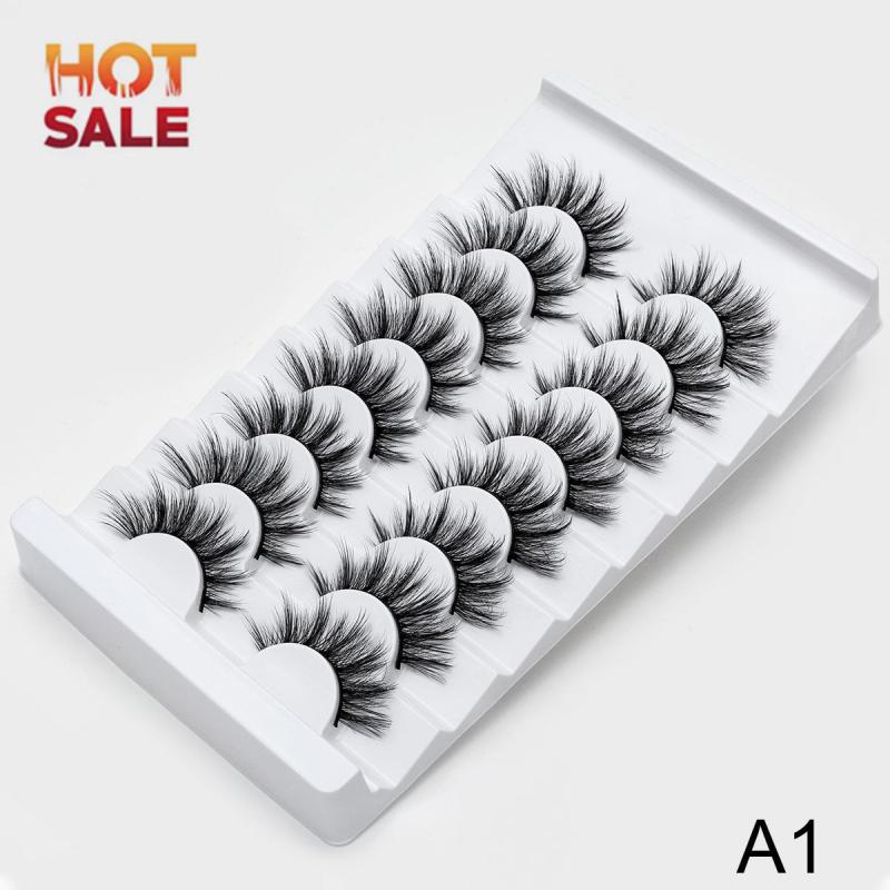8 Pairs 3D Mink False Eyelashes Fluffy Wispy Lashes Faux Mink Natural Look
