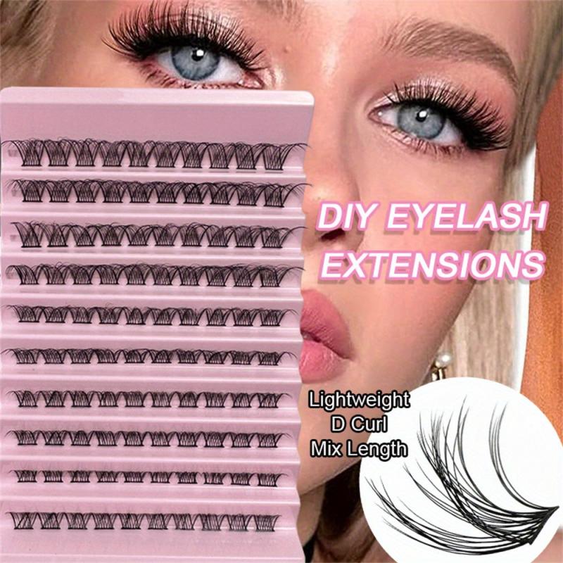 D Curl Individual Lash Clusters False Eyelashes Extension