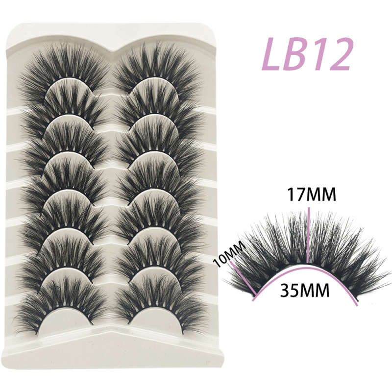 7 Pairs Faux Mink Cat Eye Eyelashes Natural Extension