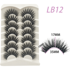 7 Pairs Faux Mink Cat Eye Eyelashes Natural Extension