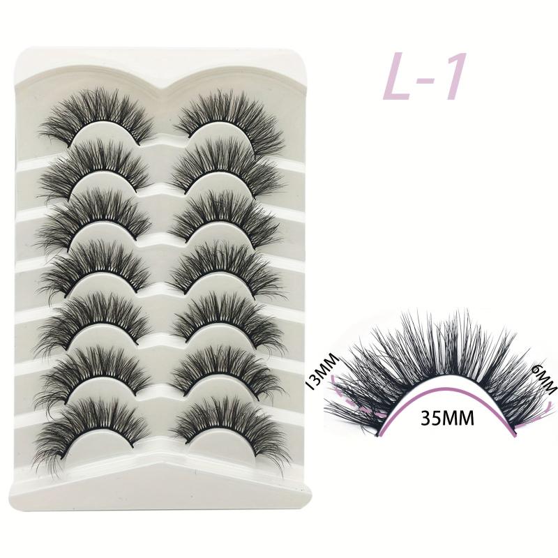 7 Pairs Faux Mink Cat Eye Eyelashes Natural Extension
