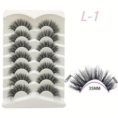 7 Pairs Faux Mink Cat Eye Eyelashes Natural Extension