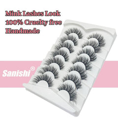 7 Pairs Faux Mink Cat Eye Eyelashes Natural Extension