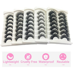 7 Pairs Faux Mink Cat Eye Eyelashes Natural Extension