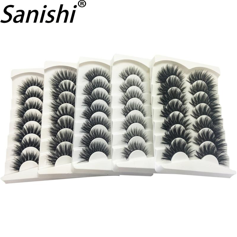 7 Pairs Faux Mink Cat Eye Eyelashes Natural Extension