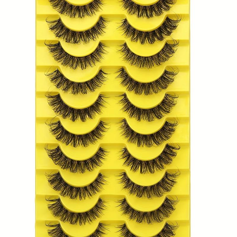 10 Pairs Faux Mink False Eyelashes Dramatic Fluffy Natural Long Makeup