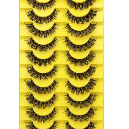 10 Pairs Faux Mink False Eyelashes Dramatic Fluffy Natural Long Makeup
