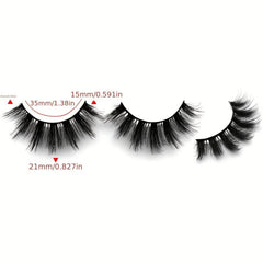 7 Pairs 18mm Full Strip Thick False Eyelashes Daily Cat Round Eye Slender