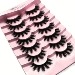 7 Pairs 18mm Full Strip Thick False Eyelashes Daily Cat Round Eye Slender