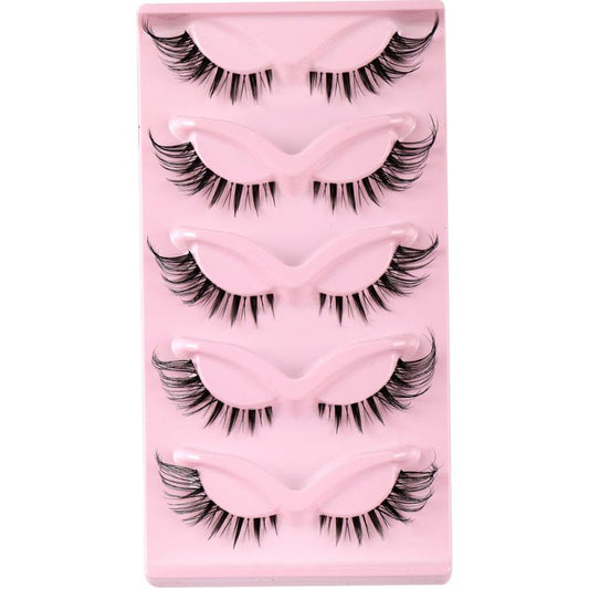 5 Pairs 3D Winged End Eye Elongated Eyelashes Cat Eye False Eyelashes