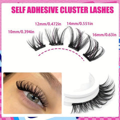 Self Adhesive False Eyelashes Reusable Lash Clusters DIY 8-16mm No Glue