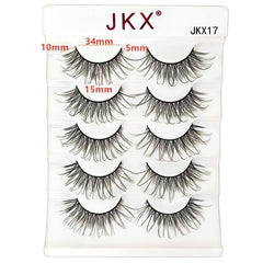 Faux Mink Eyelashes 5 Pairs Soft Reusable Light Volume Extensions