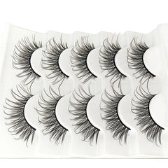 Faux Mink Eyelashes 5 Pairs Soft Reusable Light Volume Extensions