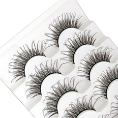 Faux Mink Eyelashes 5 Pairs Soft Reusable Light Volume Extensions