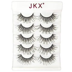 Faux Mink Eyelashes 5 Pairs Soft Reusable Light Volume Extensions