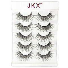 Faux Mink Eyelashes 5 Pairs Soft Reusable Light Volume Extensions