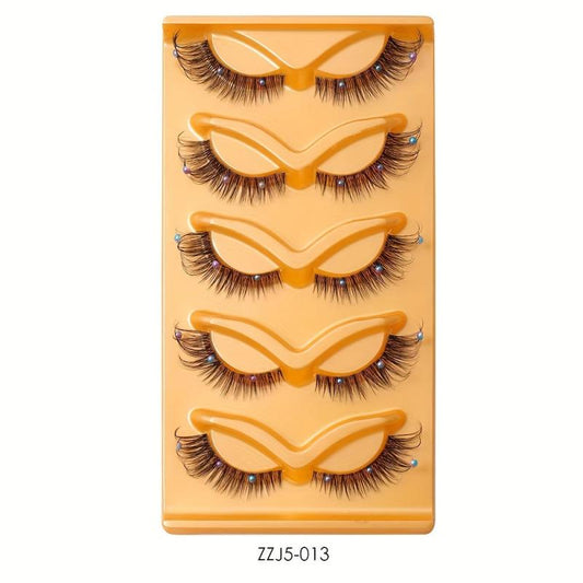 5 Pairs Manga Anime False Eyelashes Stage Party Decoration Eyelashes