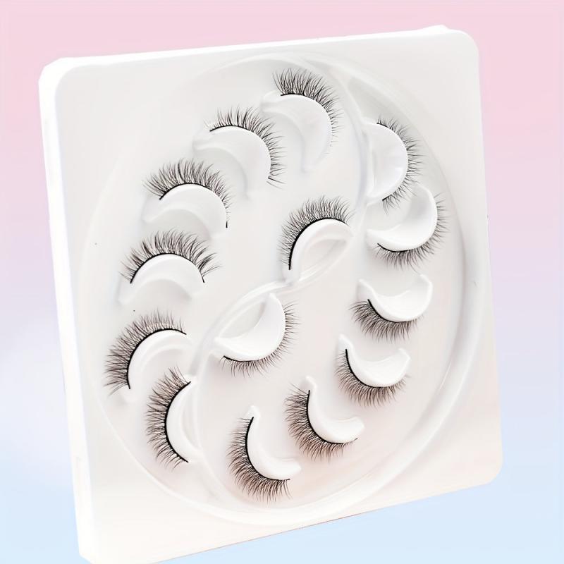 7 Pairs False Eyelashes Lengthening Natural Cross Lashes J Curling