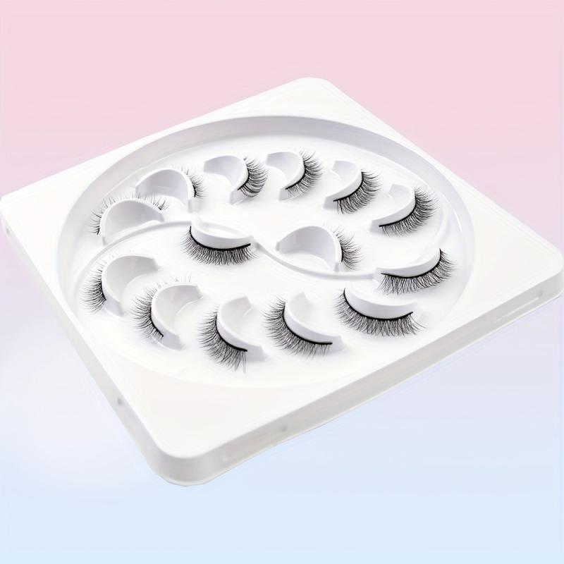 7 Pairs False Eyelashes Lengthening Natural Cross Lashes J Curling