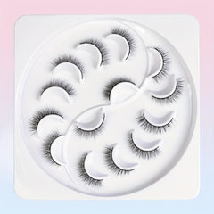 7 Pairs False Eyelashes Lengthening Natural Cross Lashes J Curling