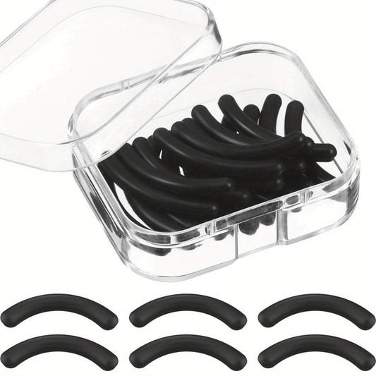 30 pcs Eyelash Curler Refill Pads Silicone Replacements Clear Storage Box