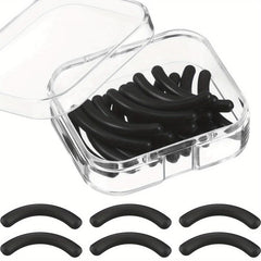 30 pcs Eyelash Curler Refill Pads Silicone Replacements Clear Storage Box