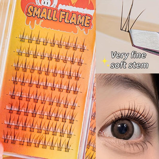 Ultra Fine Wispy Curling False Eyelashes Thin Stem Grafted Lashes