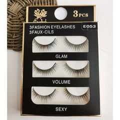 3D Wispy Faux Mink False Eyelashes 3 Pairs