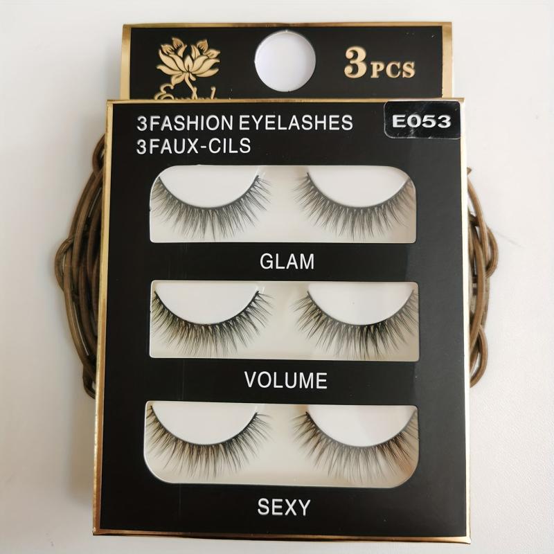3D Wispy Faux Mink False Eyelashes 3 Pairs