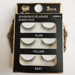3D Wispy Faux Mink False Eyelashes 3 Pairs