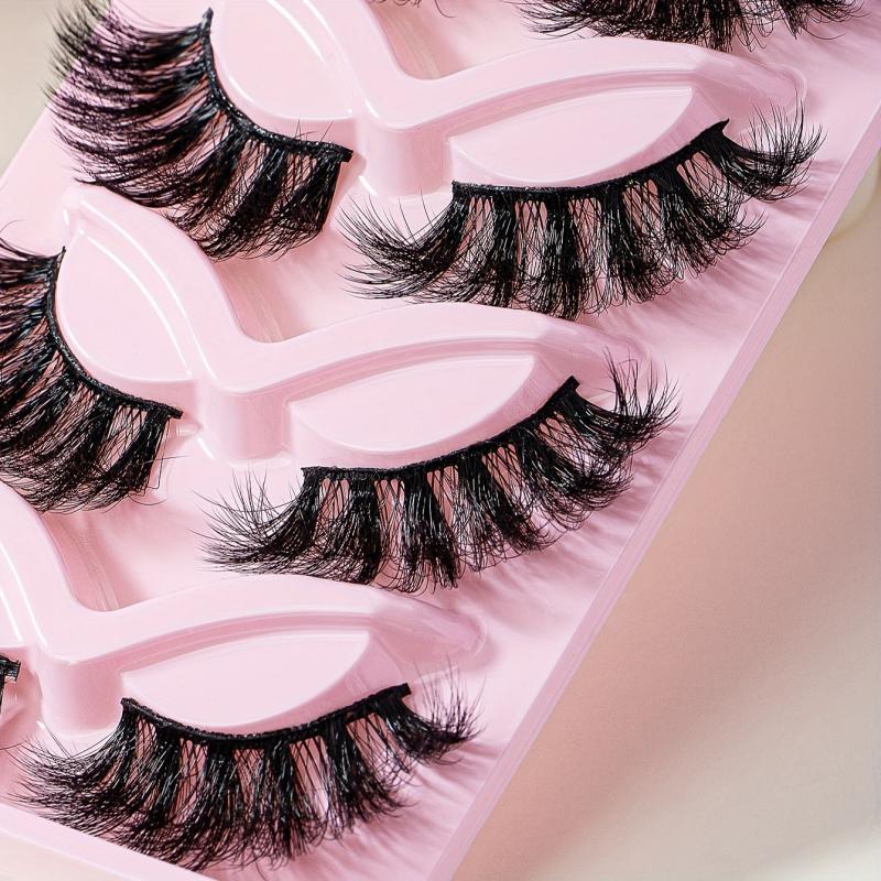 5 Pairs Cat Eye Fluffy Faux Mink 8D Wispy Lashes