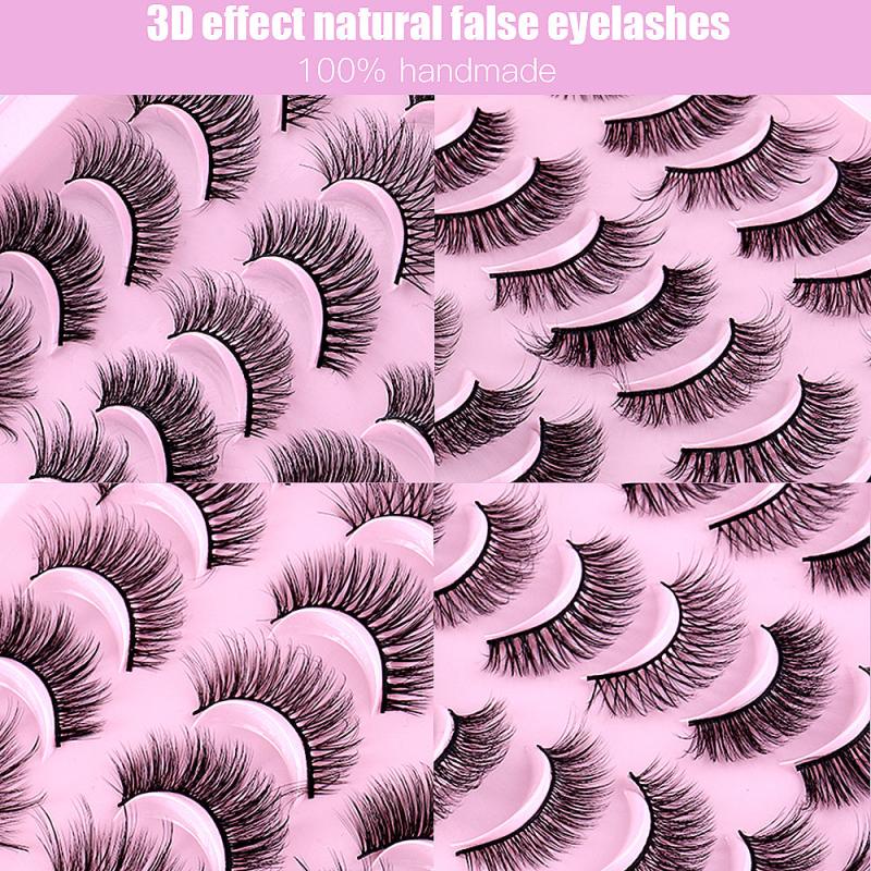 20 Pairs 3D Faux Mink Lashes False Eyelashes Dramatic Volume Extension Makeup