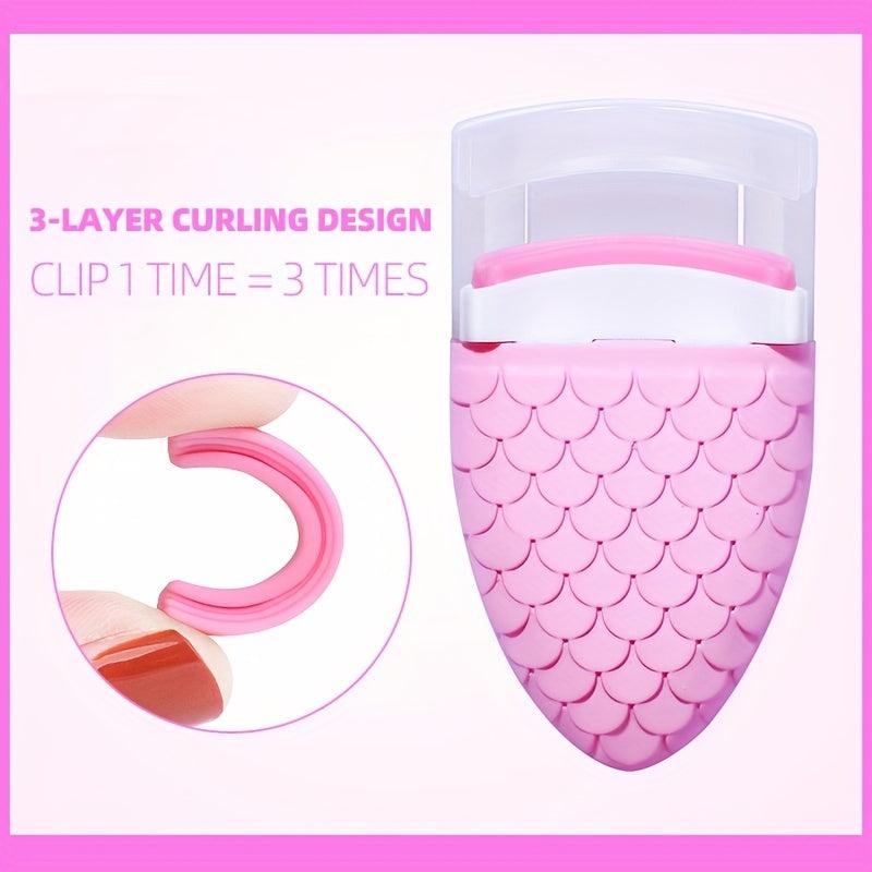 ABS Eyelash Curler Non Slip Fish Scale Portable Curling Tool
