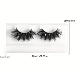 Glitter Rhinestone False Eyelashes with Thick Layer for Stage Performance