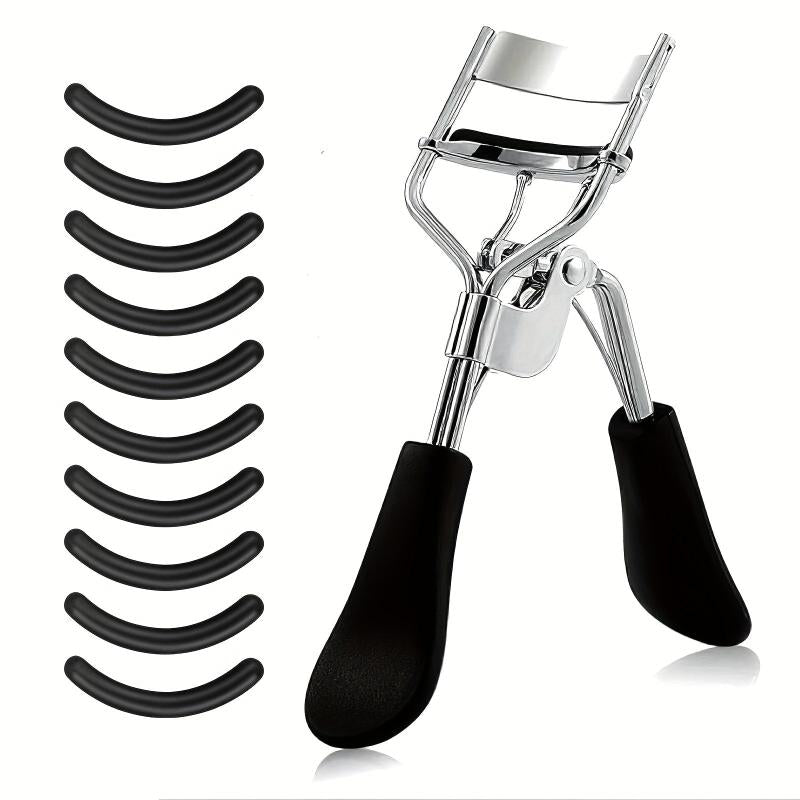 Professional Eyelash Curler with 10 Silicone Refill Pads