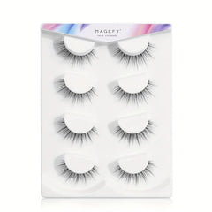 4 Pairs 3D False Eyelashes Faux Mink Hair Slim Thick Curling Lashes