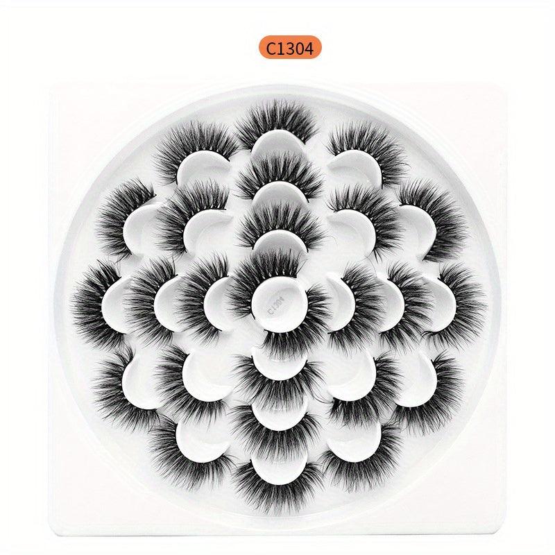 6D Fluffy Wispy False Eyelashes - Thick Natural Crisscross Lashes