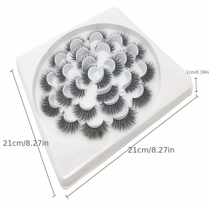 6D Fluffy Wispy False Eyelashes - Thick Natural Crisscross Lashes