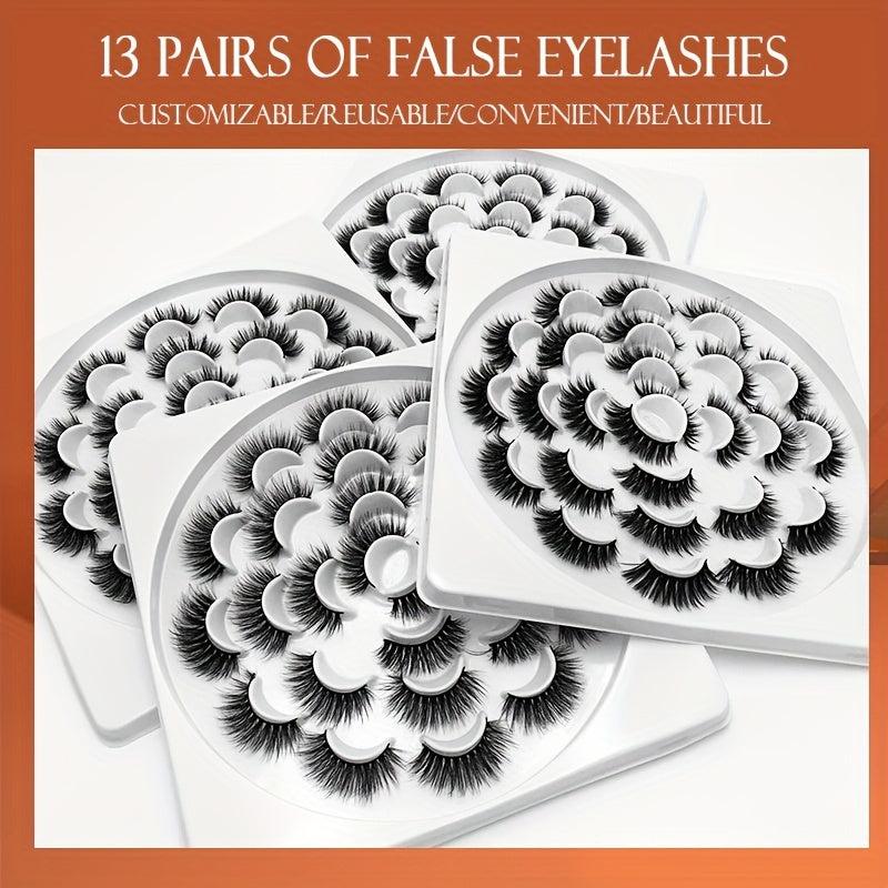 6D Fluffy Wispy False Eyelashes - Thick Natural Crisscross Lashes