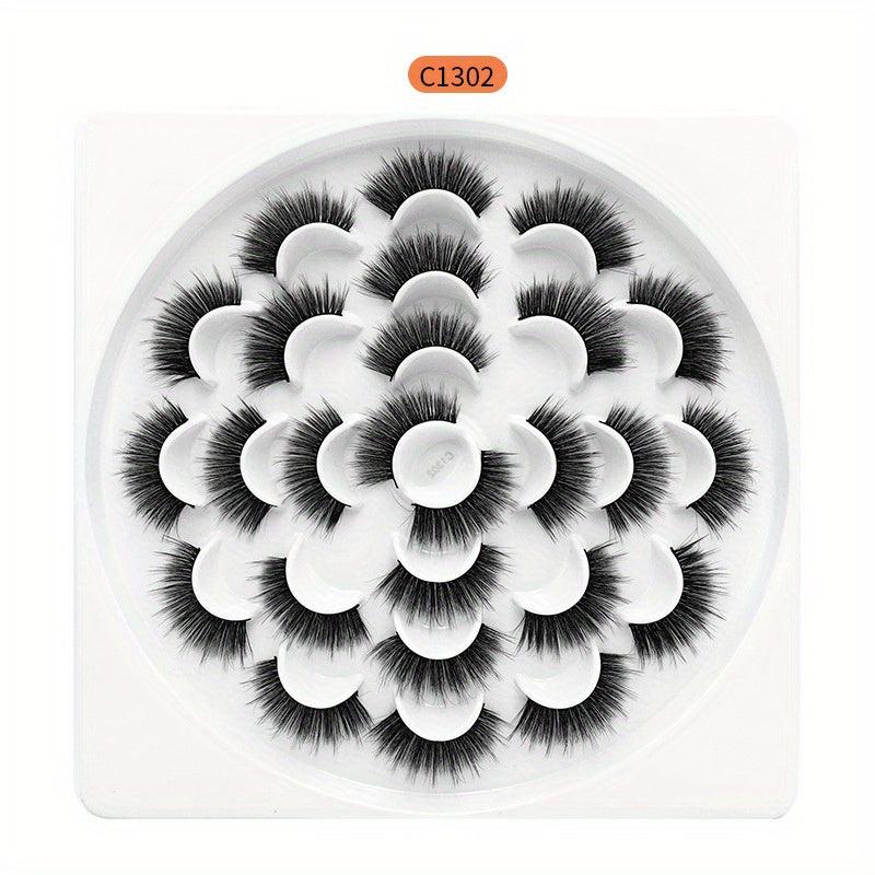 6D Fluffy Wispy False Eyelashes - Thick Natural Crisscross Lashes