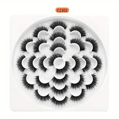 6D Fluffy Wispy False Eyelashes - Thick Natural Crisscross Lashes