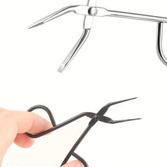 2pcs Stainless Steel Curved Eyebrow Tweezer Scissors Face Hair Removal Tool