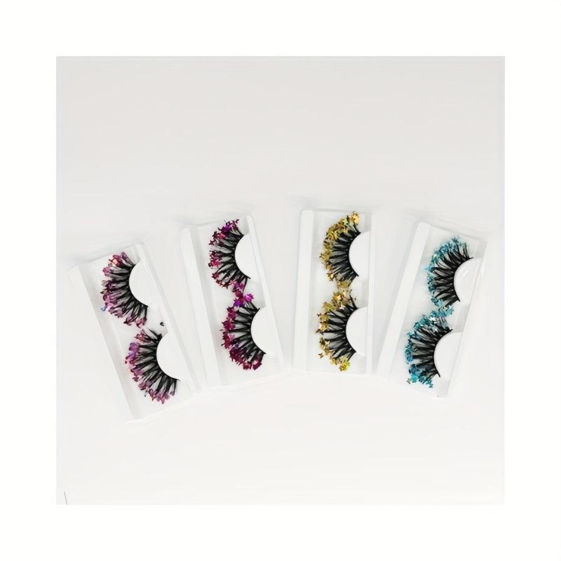 Glitter Sequin False Eyelashes Fluffy Volume Lashes Stage Makeup